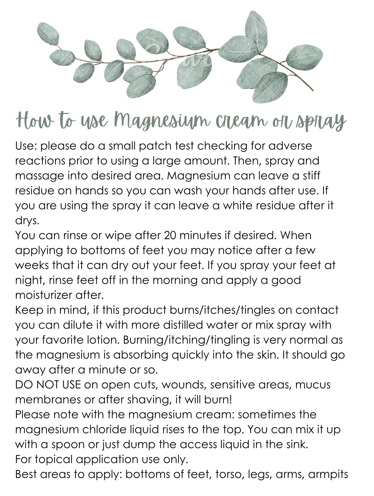 Magnesium Oil REFILL (for spray or rollers)